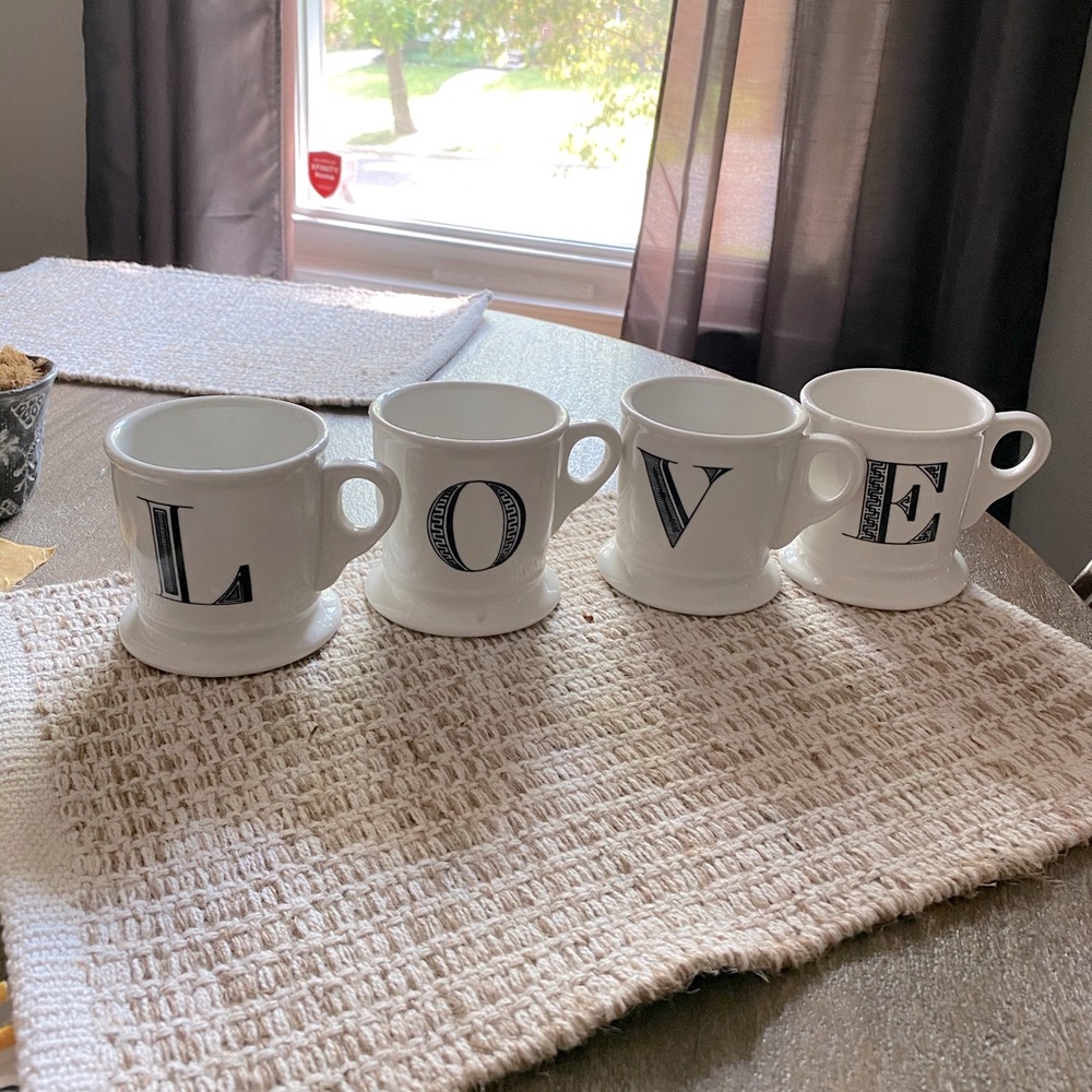 Anthropologie Initial Mugs LOVE